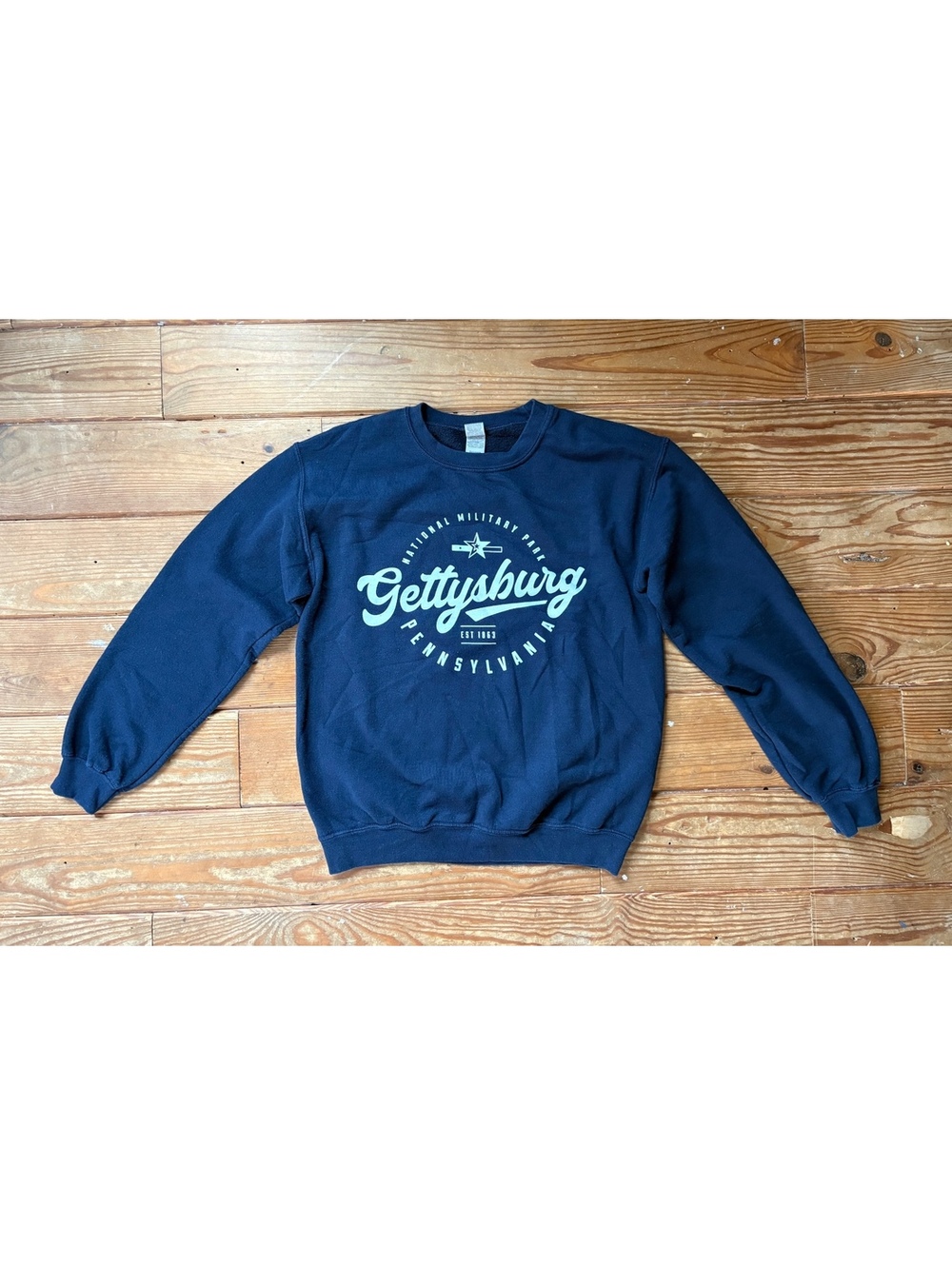 Gettysburg National Military Park Sweatshirt Small Navy Gildan Heavy Blend